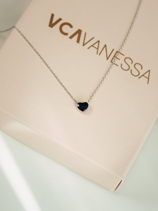 COLLAR CORAZON BLACK & RED